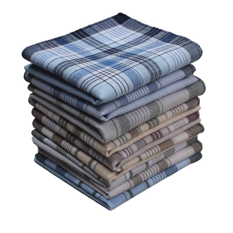 9pcs Cotton Handkerchief Retro Man's Handkerchief 37.85 cm, Ideal choice for Gifts