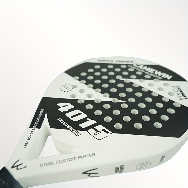 1set, Carbon Fiber Padel Tennis Racket, 2 Tennis Balls, 2 Racket Overgrips And 1 Storage Bag, Outdoor Sports Training Equipment