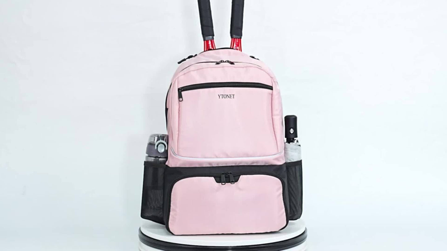 Large Capacity Tennis Badminton Backpack For Men Women, Waterproof Ball Bag With Insulated Pocket And Ventilated Shoe Compartment, Hold 1-2 Racket Storage Sports Bag, Nice Thanksgiving, Christmas, New Year's gifts