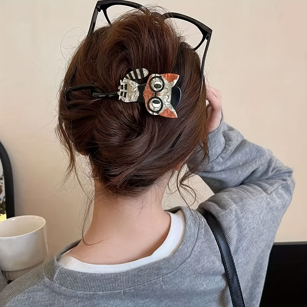 4pcs Cute Cartoon Cat Acrylic Hair Clips - Colorful Animal Print, Sweet Style Twist Barrettes for Women & Girls - Perfect Gift for Christmas, New Year, Valentine's Day