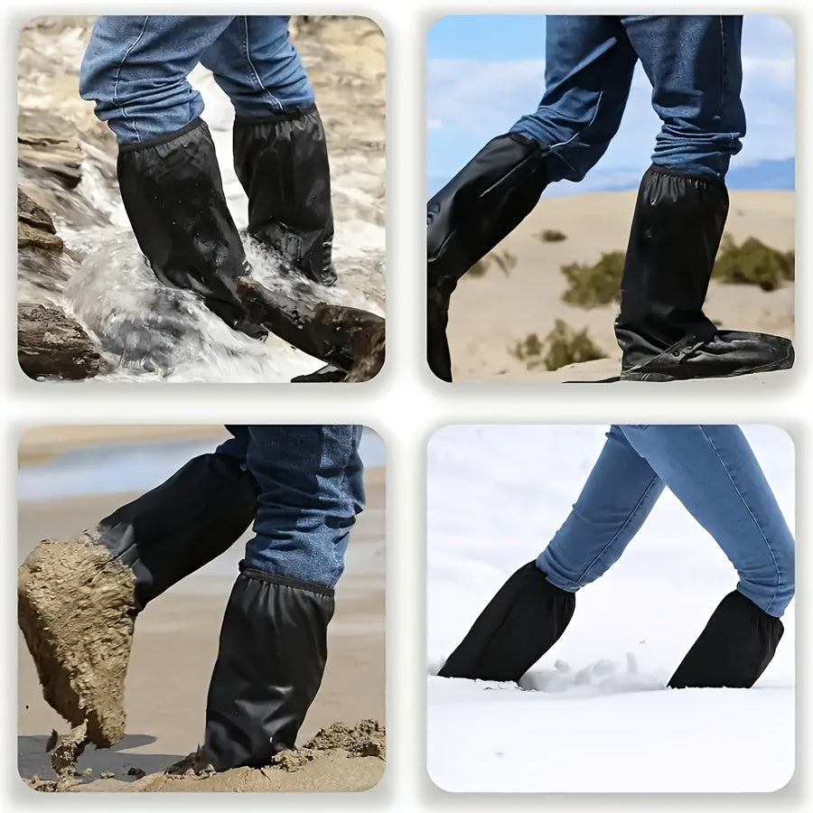 Waterproof & Slip-Resistant Shoe Covers with Thick Sole - Foldable, Washable for Outdoor Work in Rainy Conditions