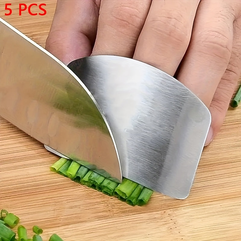 1pc Stainless Steel Finger Guard for Safe Slicing - Reusable Food-Safe Kitchen Cutting Protector, Durable Ergonomic Design for Onions, Carrots & Vegetables, Prevents Accidental Cuts, Manual Use