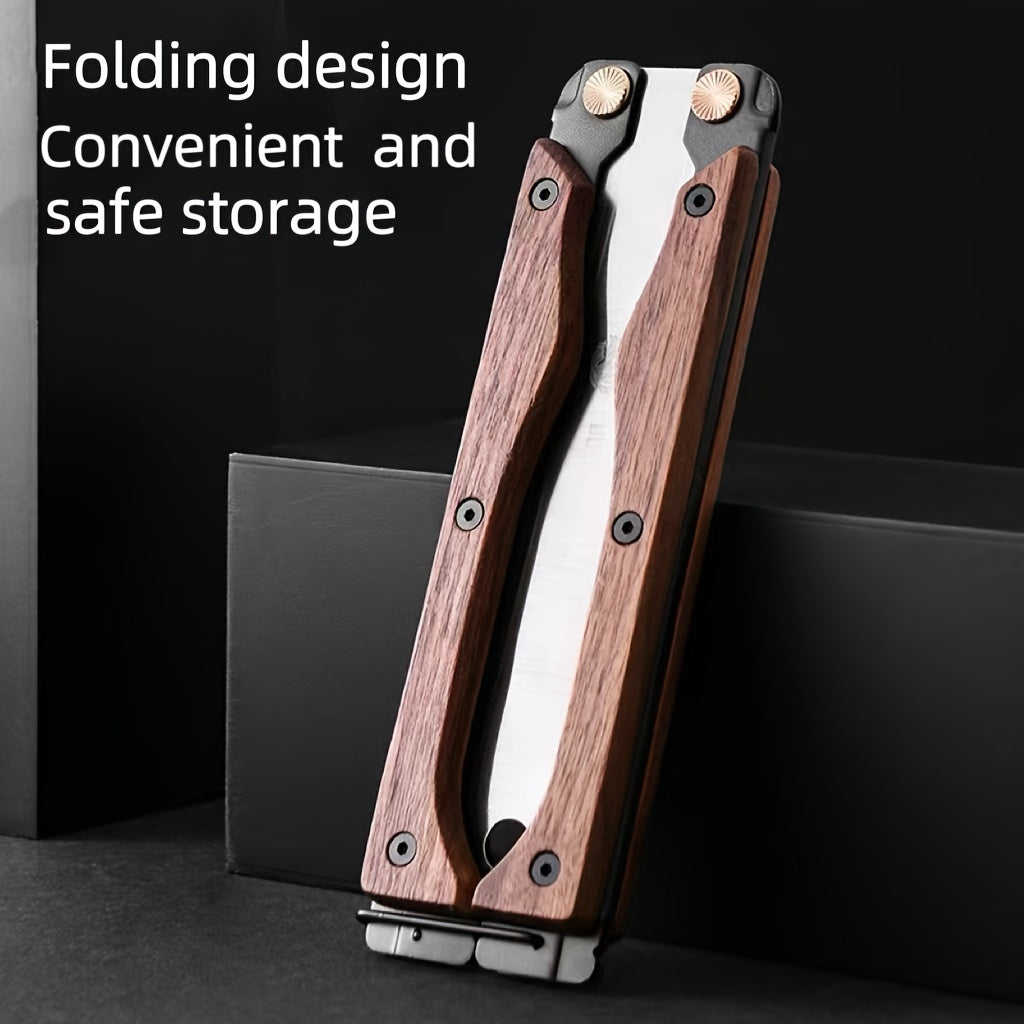 1pc Durable SK5 Steel Folding Saw - Multi-Functional Double-Edge Hand Saw for Woodworking, Chrome Vanadium Alloy, Ergonomic Handle with Safety Lock, Portable Design, Ideal for Solid Wood, Tree Cutting, Board Cutting, Bamboo C