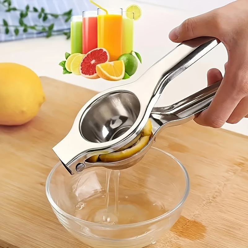 Compact Stainless Steel Manual Fruit Juicer - Portable & Easy to Use for Citrus, Pomegranates, Lemons - Perfect for Travel, On-the-Go, and Outdoor Use - No Electricity Needed, Citrus Juicer