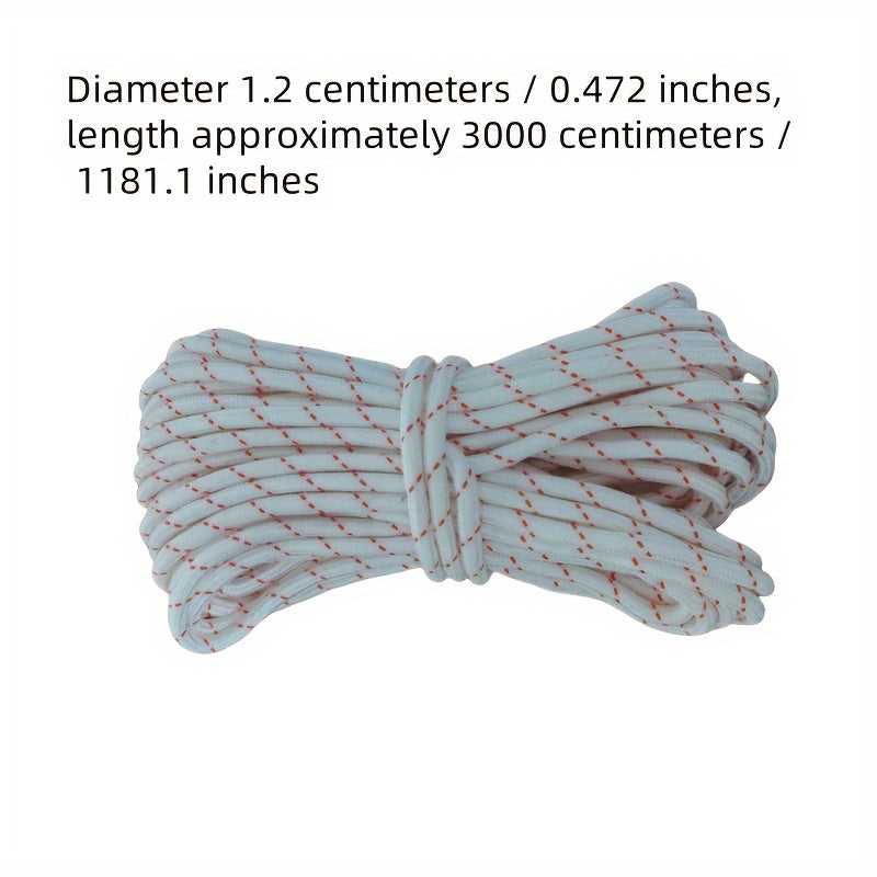 1pc Nylon Rope - Strong and Wear-Resistant Braided Rope in White Core, Available in Various Sizes (30m/50m/100m), Ideal for Bundling, Truck Pulling, Tarpaulin, Tent, Fishing Boat, Net, Salvage Use, Durable Material for Outdoo