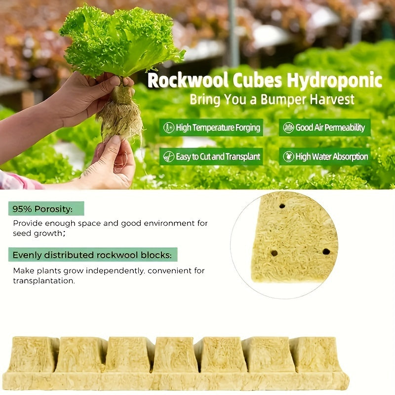 200pcs Rockwool Starter Cubes, Fabric Propagation Plugs for Cuttings, Seed Germination, and Plant Rooting, Non-Fertilized, Breathable, Moisture-Retaining Plant Starter Blocks