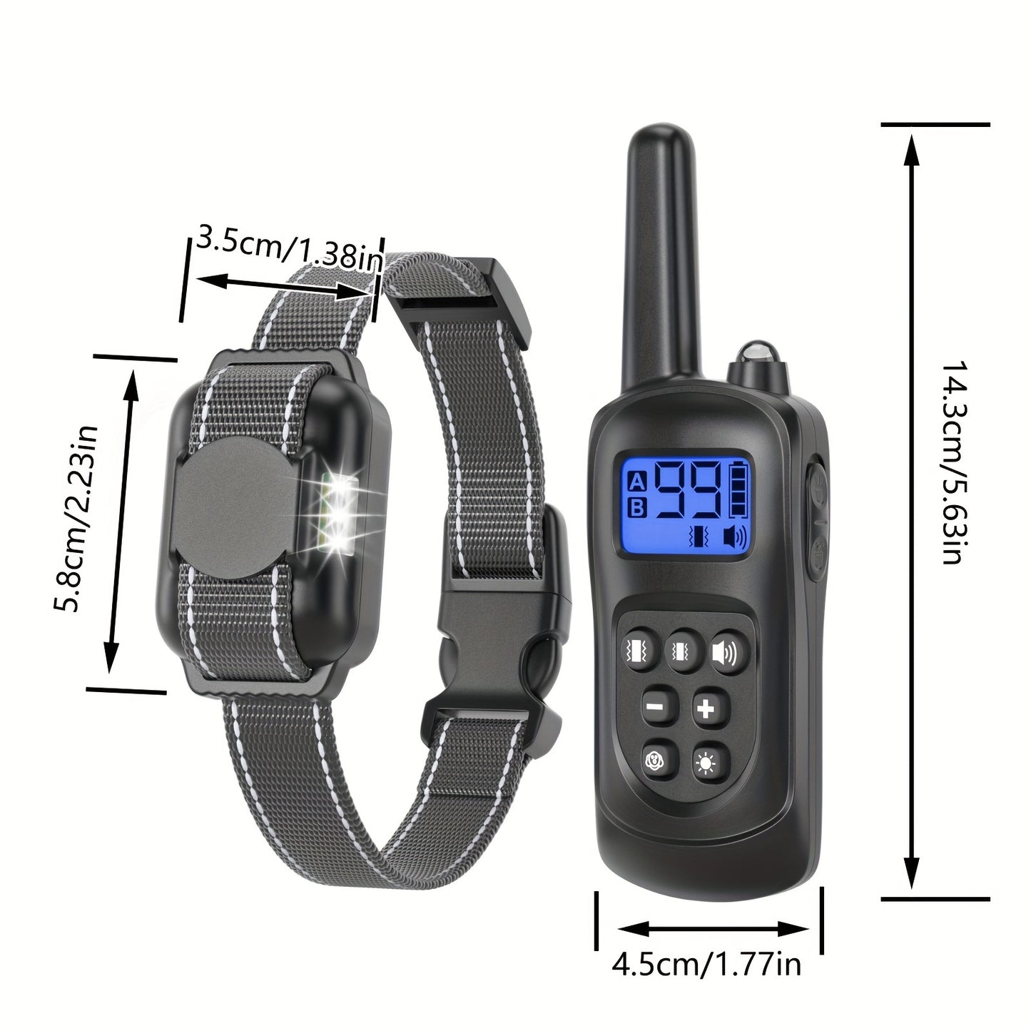 Dog Training Collar with Remote, Rechargeable No-Shock Humane Electronic Training Collars with Vibration and Beep Modes, Adjustable Nylon Strap for Small to Large Dogs, USB Charging
