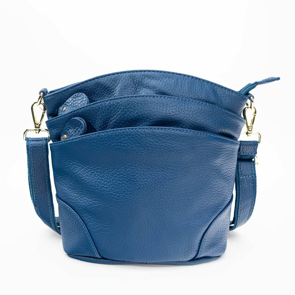 Men And Women Premium Genuine Cowhide Leather Crossbody Bag - Luxurious, Versatile, And Spacious With Ample Storage - Handbag Purse Cross Body Organizer Smart Phone Pockets