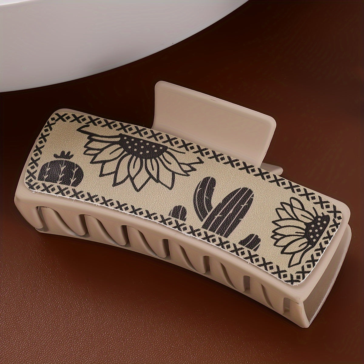 4pcs Oblong Claw Hair Clips, Western Cowboy Printed Hair Grab Clip, Elegant Minimalist Style Design for Daily Use, Trendy Fashionable Hair Accessories, Gifts for Her