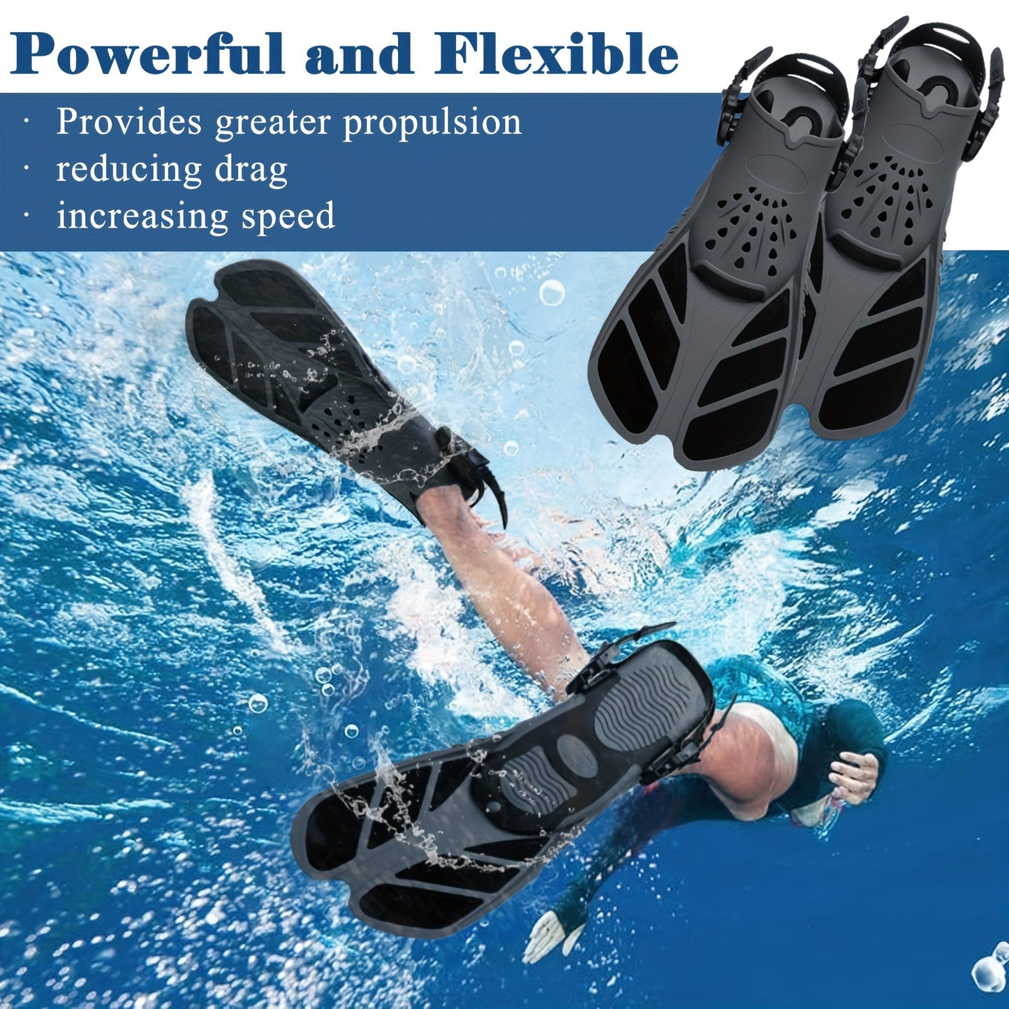 BOKEFA Adult Snorkel Mask & Fins Set - Adjustable Full Face, 180° Panoramic View, Anti-Fog, Leakproof Design with Enhanced Airflow & GoPro Mount, Comfortable Polycarbonate Gear for Men & Women, Snorkeling Gear for Adults