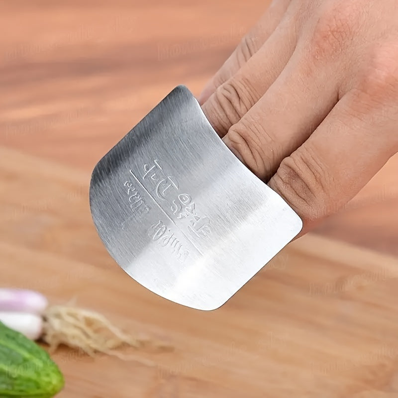 1pc Stainless Steel Finger Guard for Safe Slicing - Reusable Food-Safe Kitchen Cutting Protector, Durable Ergonomic Design for Onions, Carrots & Vegetables, Prevents Accidental Cuts, Manual Use