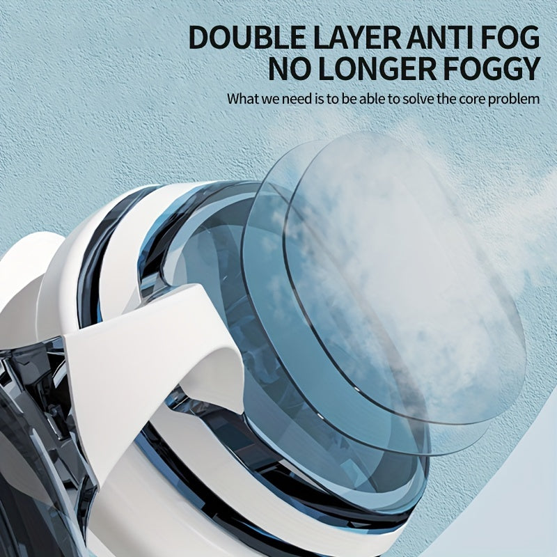 HD Anti-Fog Waterproof Swim Goggles for Men & Women - Durable PC+ABS, Multiple Colors Available