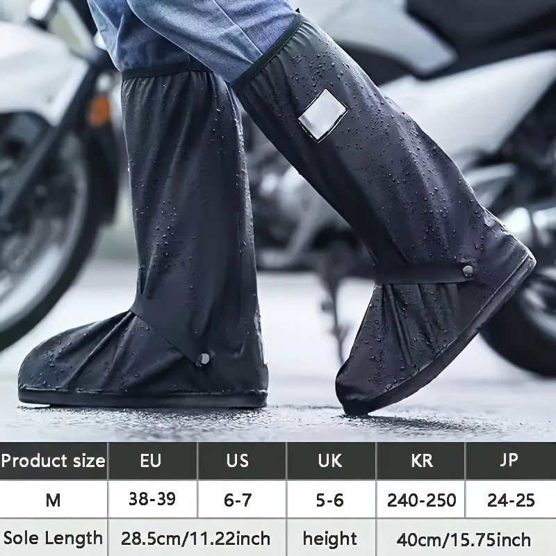 Waterproof & Slip-Resistant Shoe Covers with Thick Sole - Foldable, Washable for Outdoor Work in Rainy Conditions
