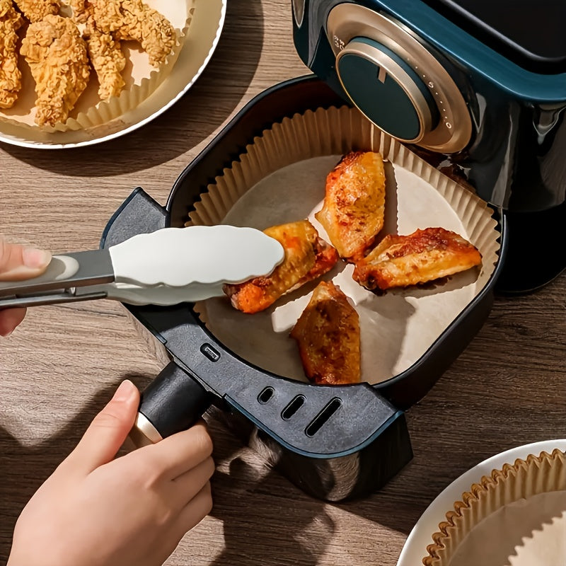 100 High-quality Air Fryer Pad Paper - Thickened, Non-stick, Oil-resistant, Suitable for 2-8 Air Fryer - Essential Kitchen And Restaurant Supplies for Frying, Baking, Cooking And Microwave, Practical Air Fryer Paper, Essentia
