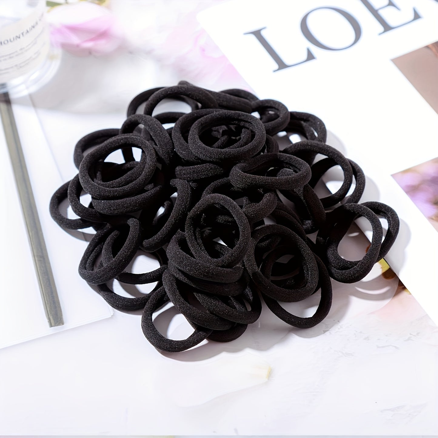 Women's Black Headband, Seamless Headband, Elastic Ponytail Fixer, No Damage to Thick Hair
