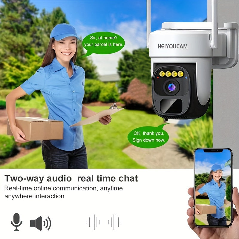2K Pan Tilt 360° Solar-Powered Outdoor Wireless Security Camera With 3MP Color Night Vision, 2-Way Talk, Motion Detection, Perfect Gift For Birthdays, Easter, President's Day, Boys & Girlfriends
