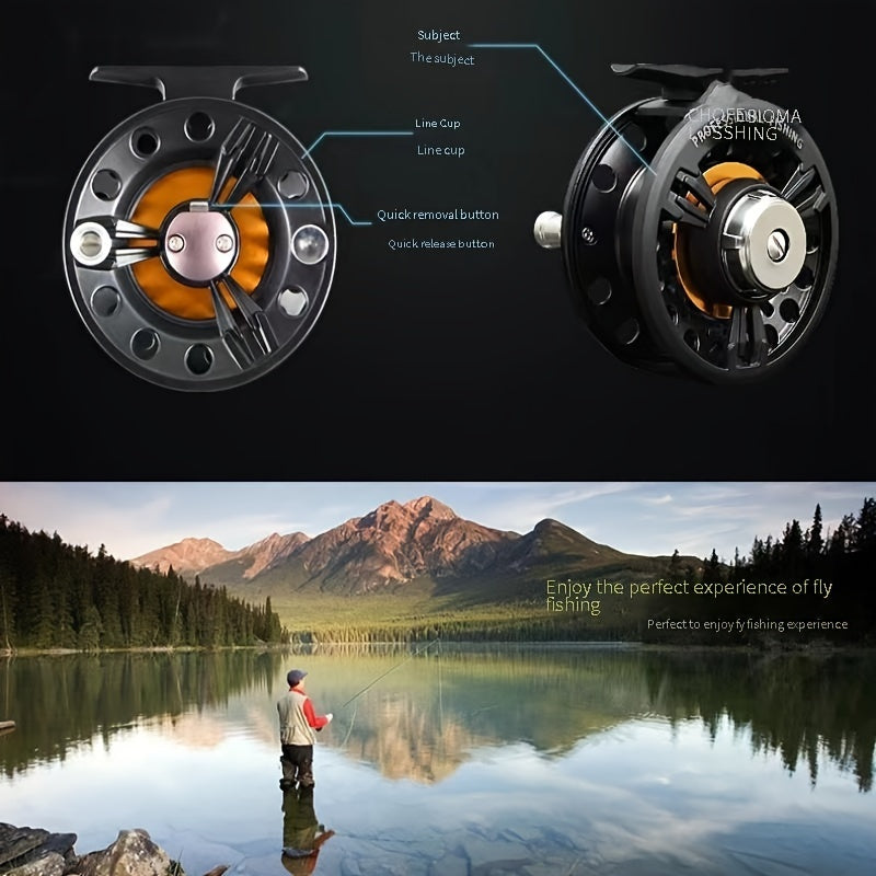 Metal Fly Fishing Reel, Metal Raft Wheel, Front Drag, Quick Line Removal, Suitable For Freshwater Saltwater Fishing