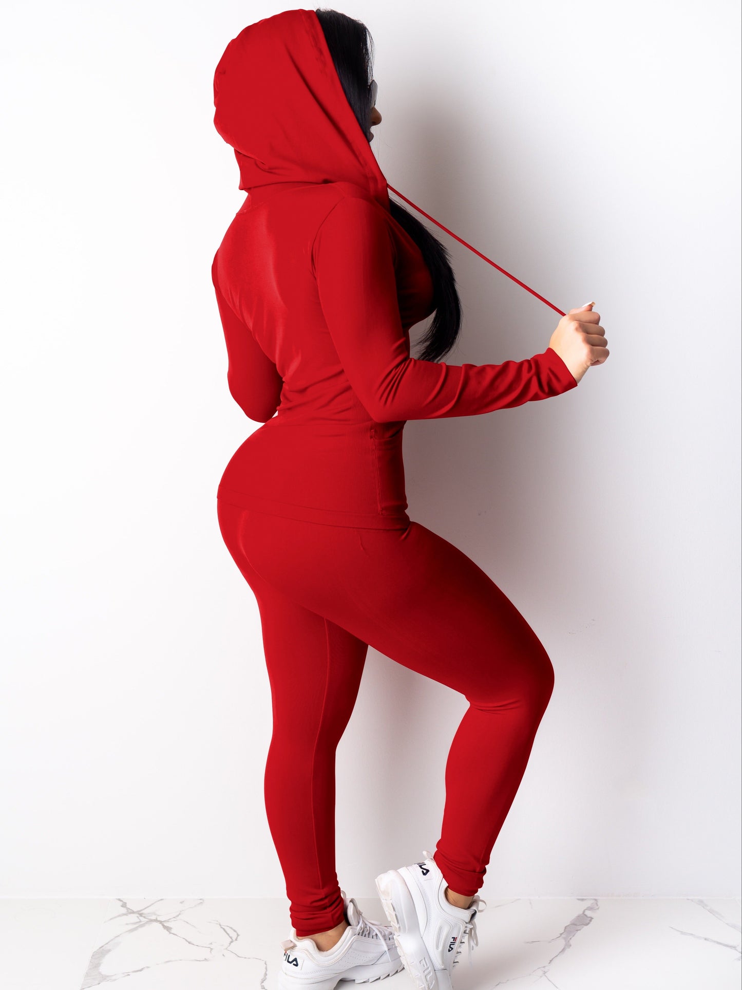 Women Two Piece Outfits Workout Sets Bodycon Tracksuit Long Sleeve Zip Up Hoodie Jacket Jogger Matching Sweat Pants Set