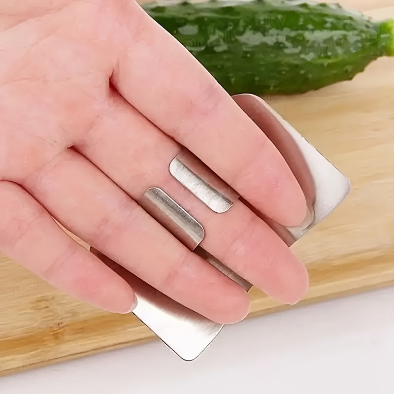 1pc Stainless Steel Finger Guard for Safe Slicing - Reusable Food-Safe Kitchen Cutting Protector, Durable Ergonomic Design for Onions, Carrots & Vegetables, Prevents Accidental Cuts, Manual Use