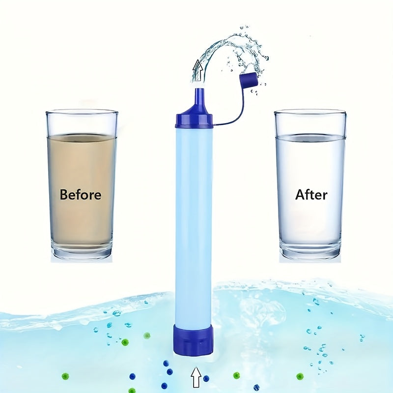 1pc Outdoor Water Filter, Personal Straw Water Filtration System, Emergency Survival Water Purifier For Camping Hiking Climbing Backpacking
