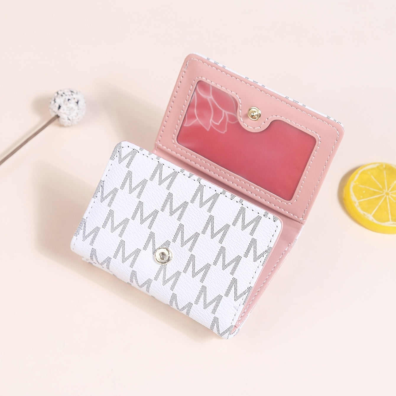 "Mother's Day Gift for Mom - Designer Monogram Tri-Fold Wallet w/ 12 Card Slots & Heart-Shaped Clasp | Vegan Faux Leather Compact Credit Card Holder, Stylish Women's Wallet (Perfect Gift for Her - Birthday, Anniversary & Moth