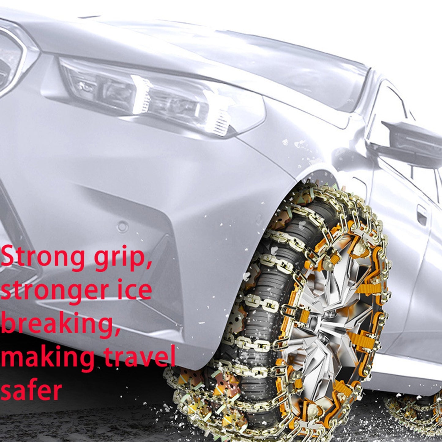 1/6/8pcs Durable Steel Traction Chains for Cars, Light Trucks & SUVs - Easy Install Anti-Slip Tires Chains for Snow, Ice & Mud Road Safety