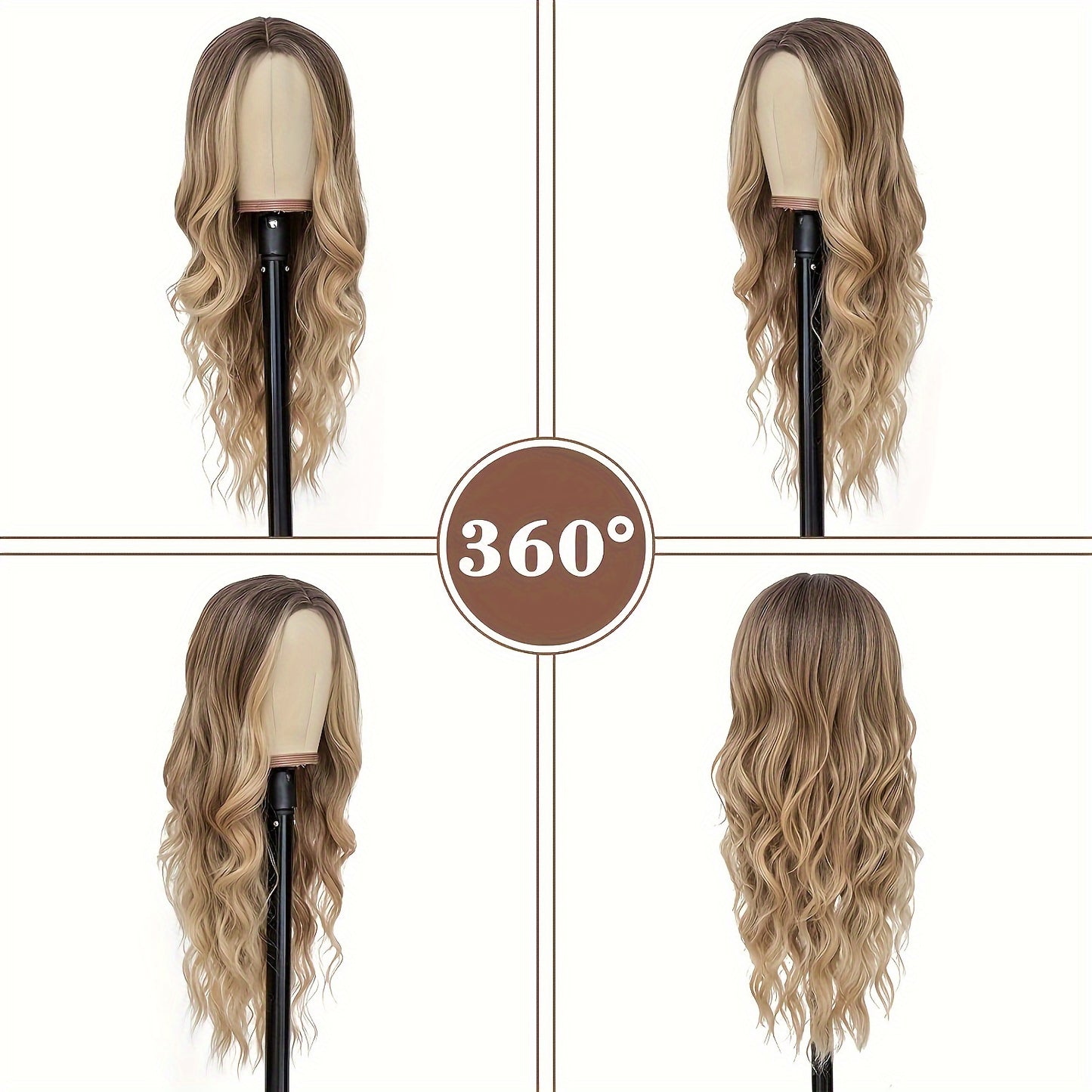 Women's Elegant Loose Wave Wig - Tang Long Fiber, 130% Density, Comfortable Rose Net Cap, Naturalistic Look & Feel, Versatile Styling Options