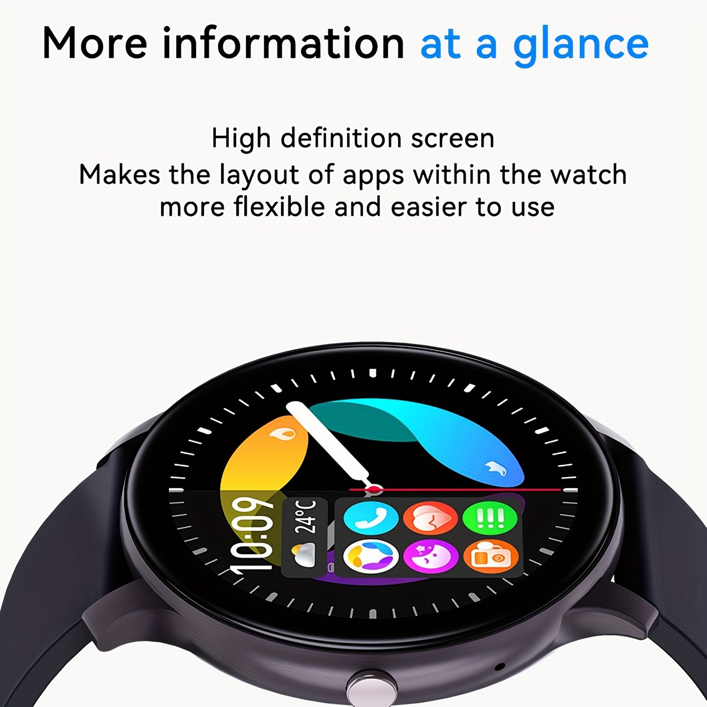 LIFEBEE 2024 Smartwatch - Full Touch Screen, Call & Text Functionality, 100+ Exercise Modes, Pedometer, Distance Tracker, Calorie Counter - USB Rechargeable, Wireless Enabled
