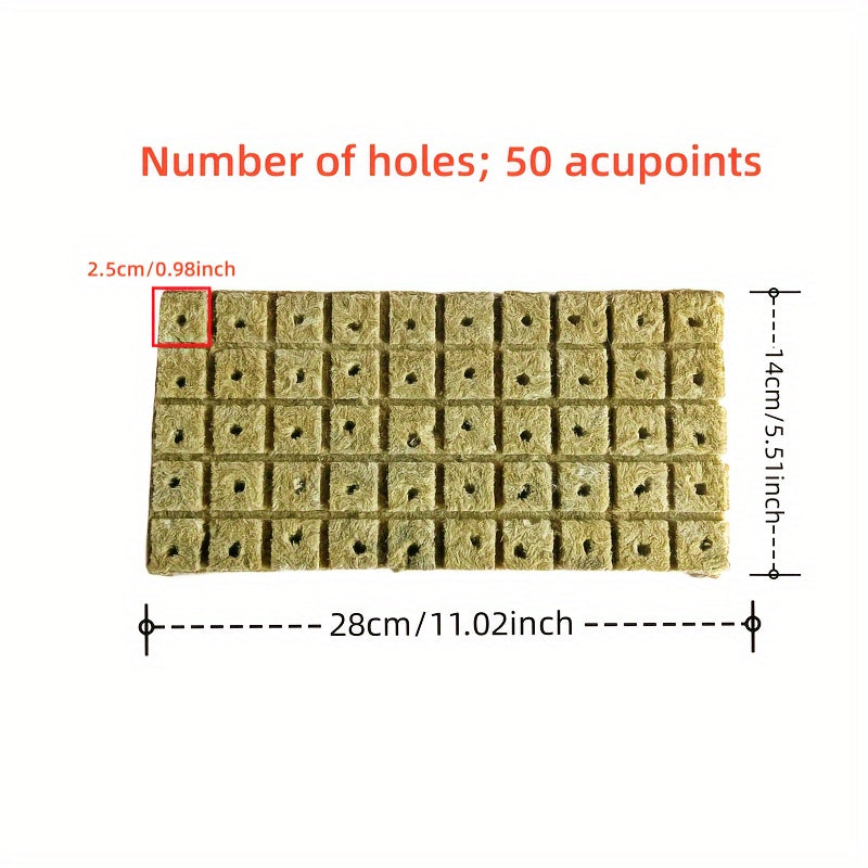 200pcs Rockwool Starter Cubes, Fabric Propagation Plugs for Cuttings, Seed Germination, and Plant Rooting, Non-Fertilized, Breathable, Moisture-Retaining Plant Starter Blocks
