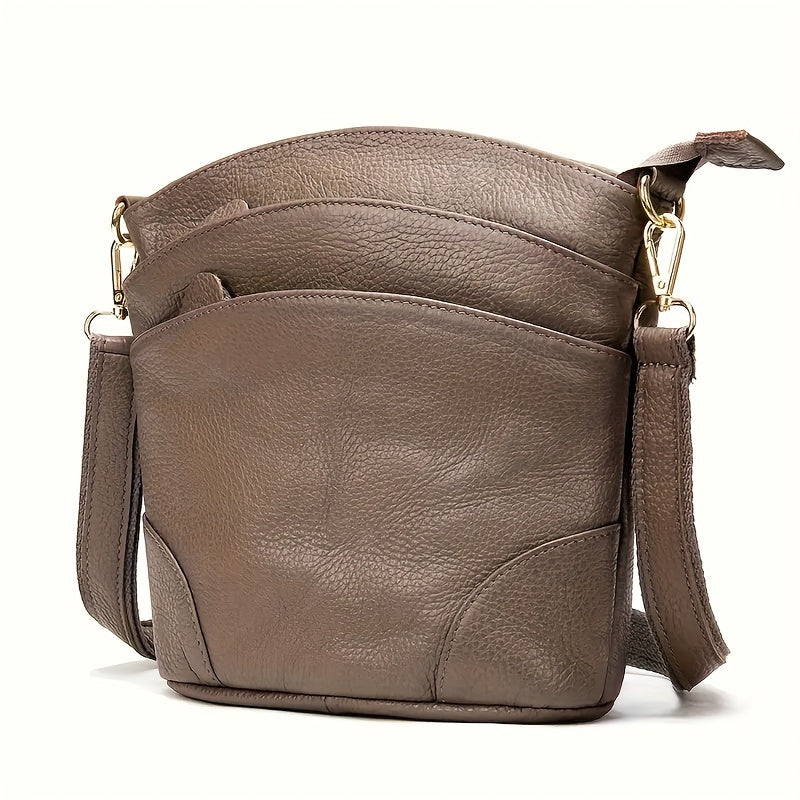 Men And Women Premium Genuine Cowhide Leather Crossbody Bag - Luxurious, Versatile, And Spacious With Ample Storage - Handbag Purse Cross Body Organizer Smart Phone Pockets