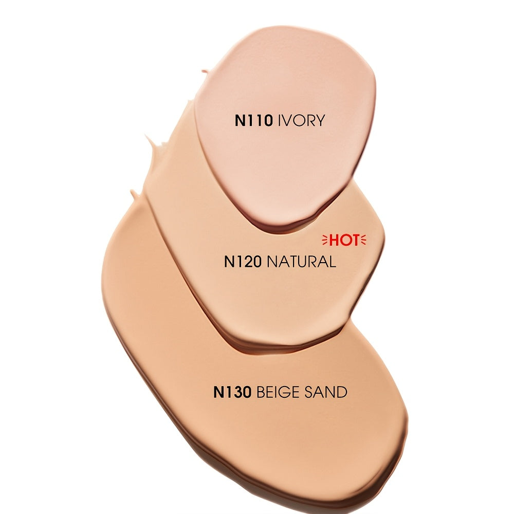 O.TWO.O 2-in-1 Soft Focus & Matte Finish Compact - Long-Lasting, Waterproof, Oil Control, Full Coverage for All Skin Types - Aloe Vera & Peony Root Infused, Natural Look Cushion Foundation, Allday Makeup|Elegant Metallic Case