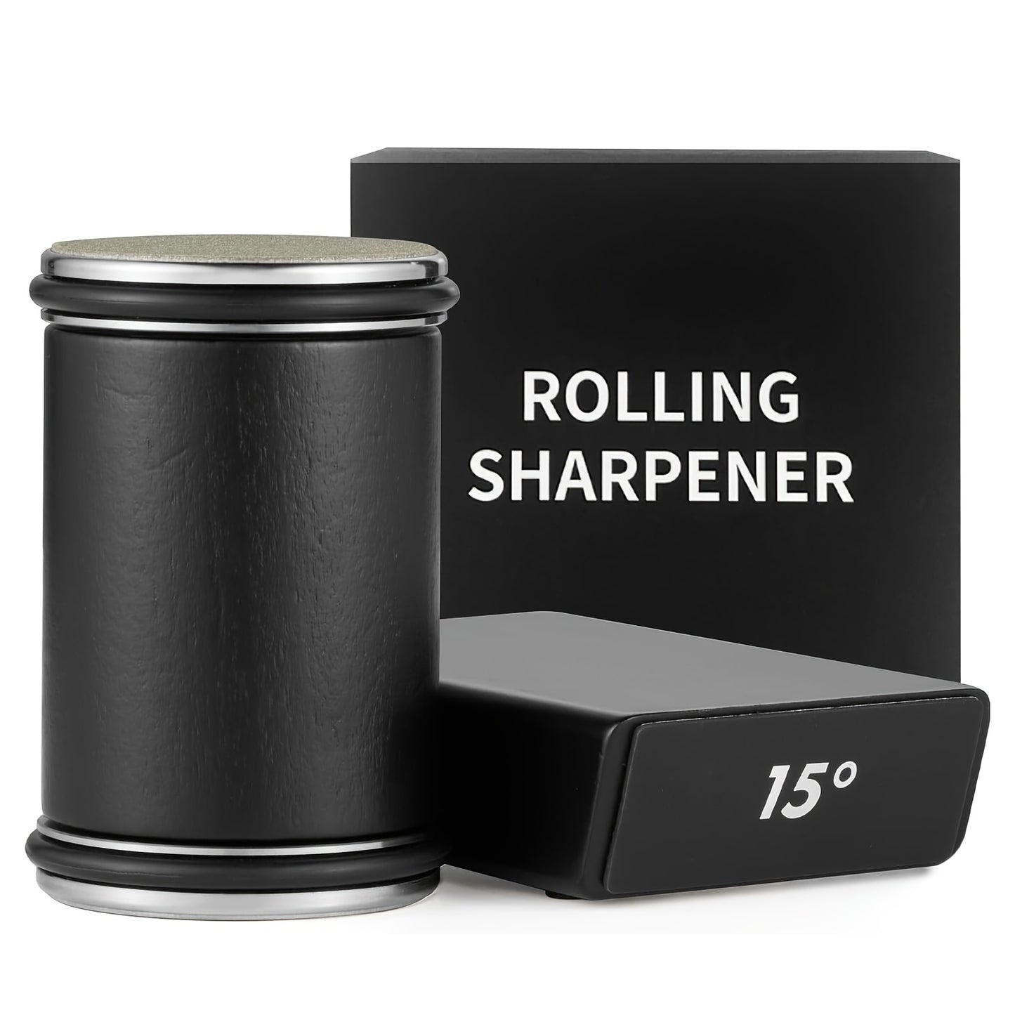 Rolling Knife Sharpener Knife Sharpener Tool With 15 & 20 Degree Magnetic Angle-Industrial Diamond Kitchen Knife Sharpener Kit Knife Sharpening Made Easy