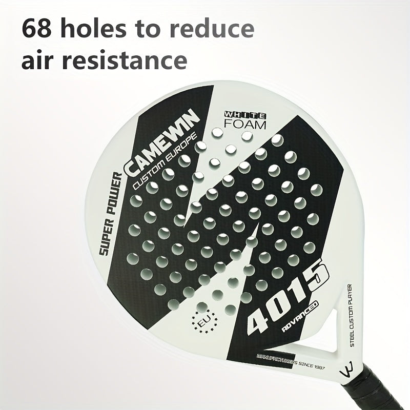 1set, Carbon Fiber Padel Tennis Racket, 2 Tennis Balls, 2 Racket Overgrips And 1 Storage Bag, Outdoor Sports Training Equipment