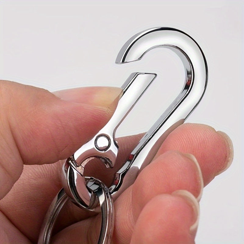 10-Pack Stainless Steel Carabiner Keychain Clips - Durable Metal Spring Snap Hook for Key Ring, Camping Gear, Backpacks