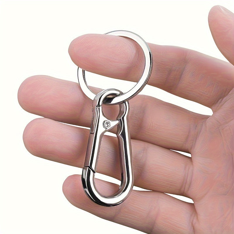 10-Pack Stainless Steel Carabiner Keychain Clips - Durable Metal Spring Snap Hook for Key Ring, Camping Gear, Backpacks