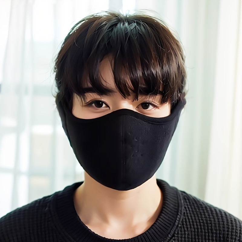 Winter Face & Ear Warmer - Windproof, Thickened for Extra Warmth, Breathable Cycling Mask in Black