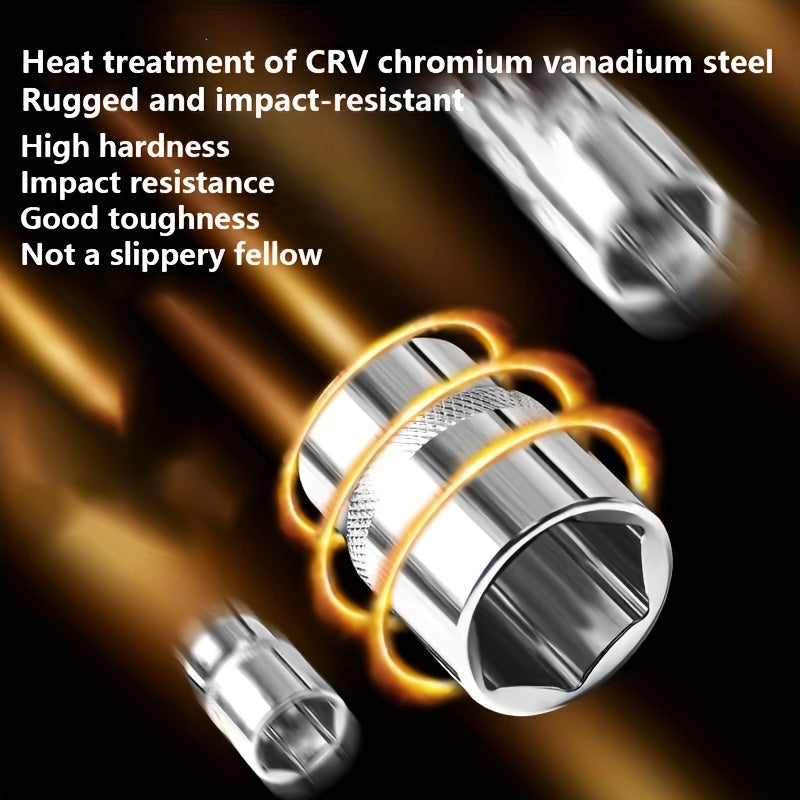 216/46pcs High Quality Multifunctional Heat Treated Chrome Vanadium Steel Ultimate Car Mechanic Tool Set, Premium Torque Wrench Set, Ultra Portable, Integrated Solution for Car, Bike And Motorcycle Maintenance