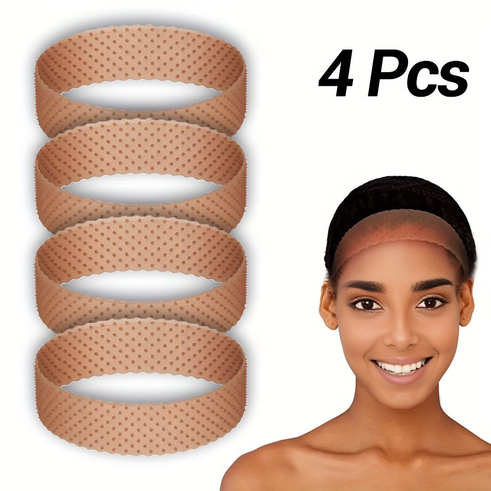 4PCS Silicone Headband Transparent Fix Wig Grip Band Non Slip Comfort Natural Wig Grip Elastic Sport Yoga Headbands To Hold Wig Grip Cap For Womens