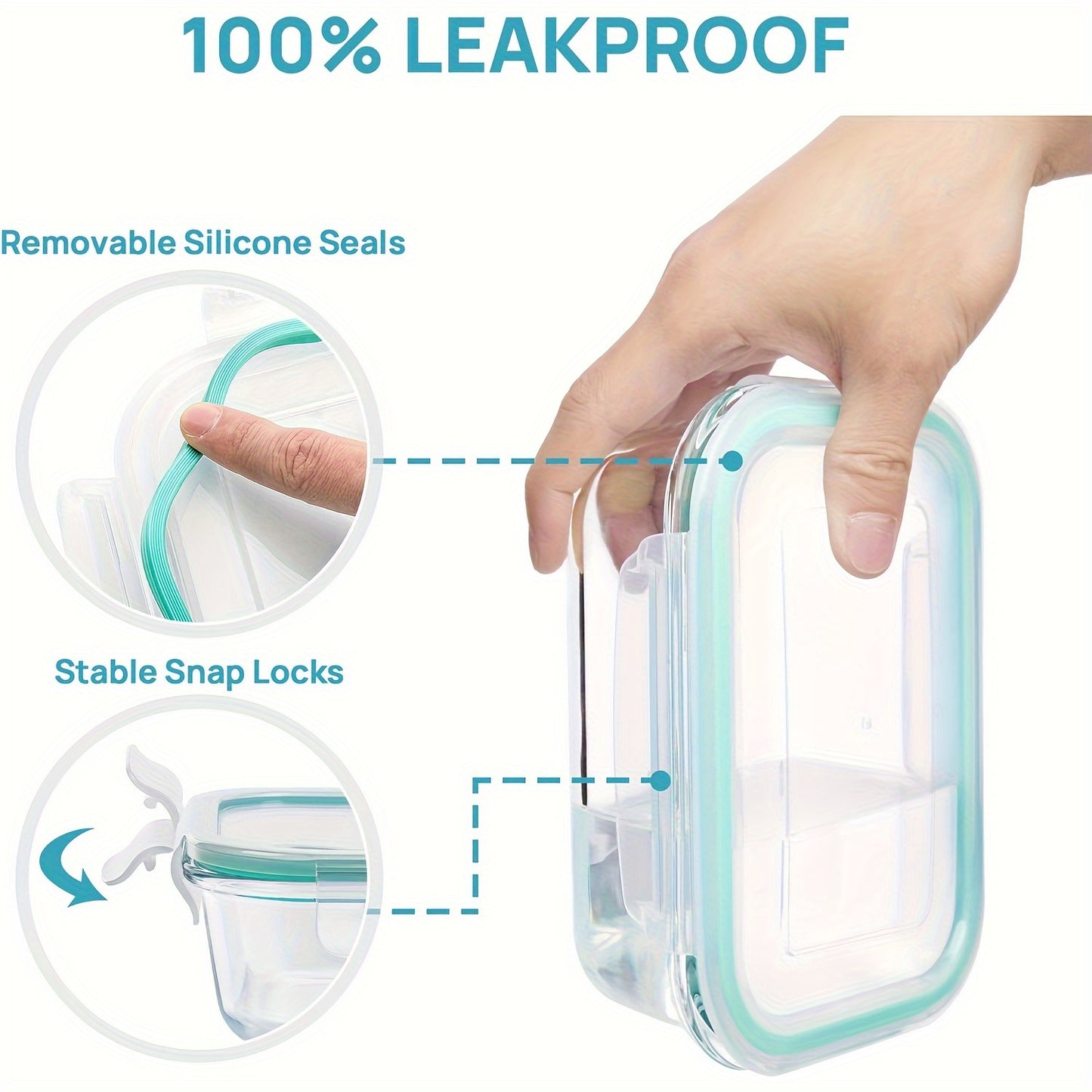 8pcs BPA-Free Glass Food Storage Containers with Leak-Proof Locking Lids – Microwave, Oven, Freezer & Dishwasher Safe – Perfect for Meal Prep, Snacks, Fruits & Veggies