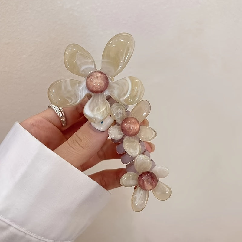 Floral Bubble Braided Hair Ties Set For Women, Elegant Cute Chic Spiral Elastic Hair Ties, Quick & Easy To Use, Perfect For Birthday Holiday Party Favor Daily Wear, Christmas Gifts For Her