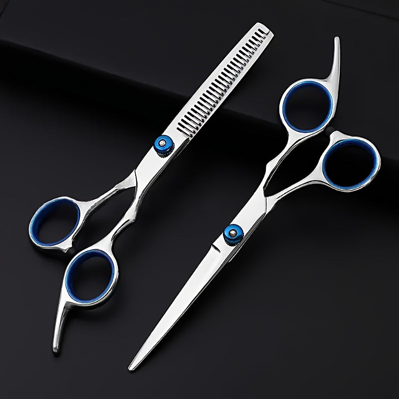 2pcs/set Hair Styling Tools Kit Stainless Steel Hair Cutting Scissor Hair Thinning Scissor Hair Trimming Tools Professional Hair Shears For Barber Salon Home Uses