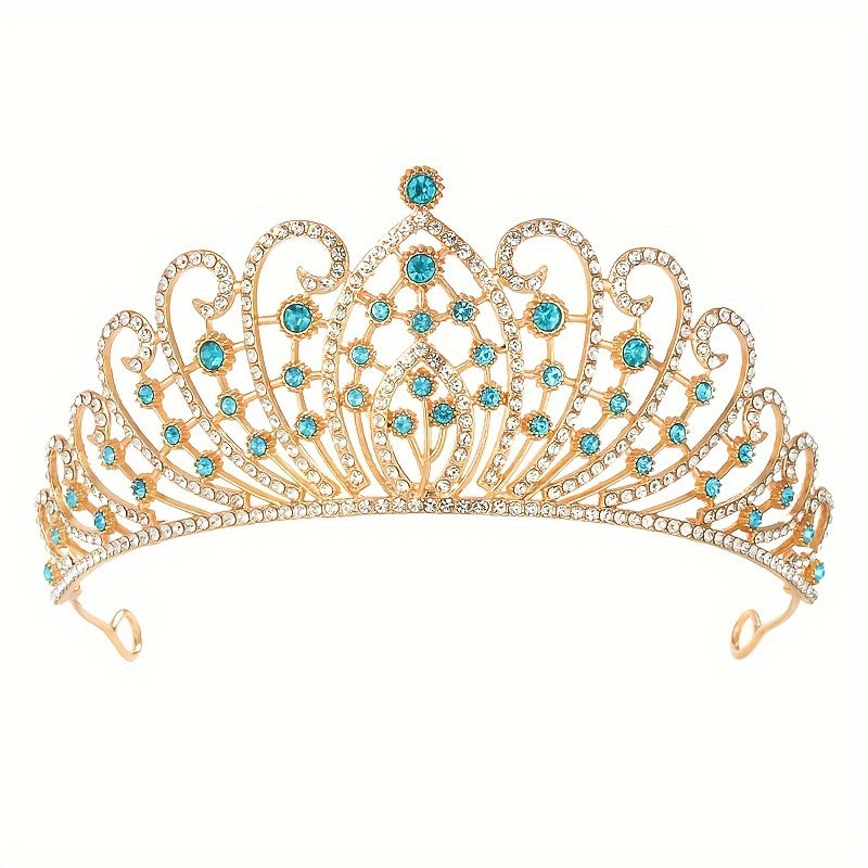 Elegant Vintage Bridal Tiara - Baroque Luxury Rhinestone and Crystal Embellished Alloy Headpiece for Wedding Party and Formal Events