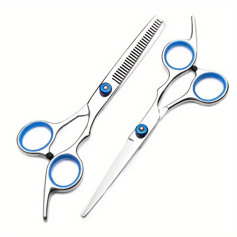 2pcs/set Hair Styling Tools Kit Stainless Steel Hair Cutting Scissor Hair Thinning Scissor Hair Trimming Tools Professional Hair Shears For Barber Salon Home Uses