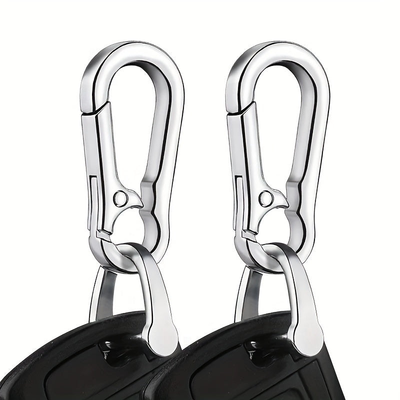 10-Pack Stainless Steel Carabiner Keychain Clips - Durable Metal Spring Snap Hook for Key Ring, Camping Gear, Backpacks