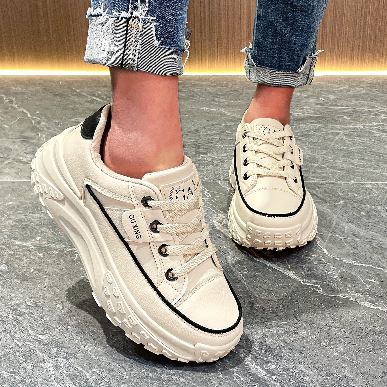 High-looking White Shoes Women's Tennis Shoes Elegant Women's Flat Shoes Comfortable Casual Sports Shoes