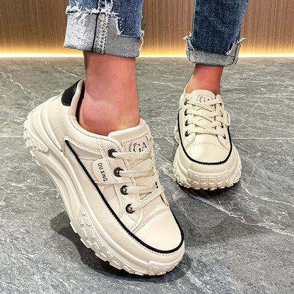 High-looking White Shoes Women's Tennis Shoes Elegant Women's Flat Shoes Comfortable Casual Sports Shoes