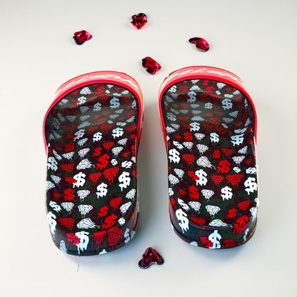 Men'S Hustle $$$ Printed Graphic Slide