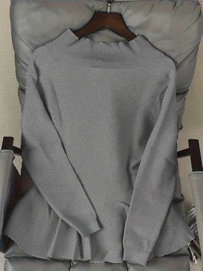 Visually V-Neck Cardigan - Solid Color, Thick Knit, Loose Fit, Warm, Viscose and Polyester Blend, Perfect for Fall/Winter