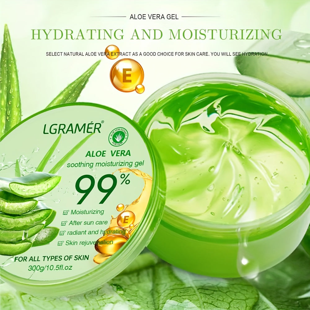 300g 99% Aloe Vera Moisturizing Gel, Essence Cream, Refreshing Aloe Vera Gel For Men And Women, Enhanced Skin Barrier, Deep Moisturizing And Hydrating Skin, Christmas Gift