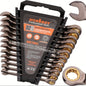 HORUSDY 12pcs Metric Ratchet Wrench Set, 8-19mm - Chrome Vanadium Steel, Rust & Fade Resistant with Organizer Case